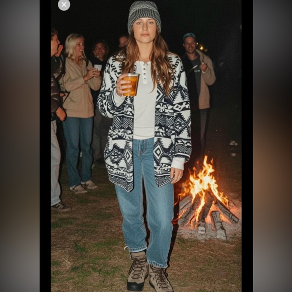 Chaps X Ralph Lauren cardigan sweater Yellowstone southwestern tribal pendleton - Picture 2 of 13